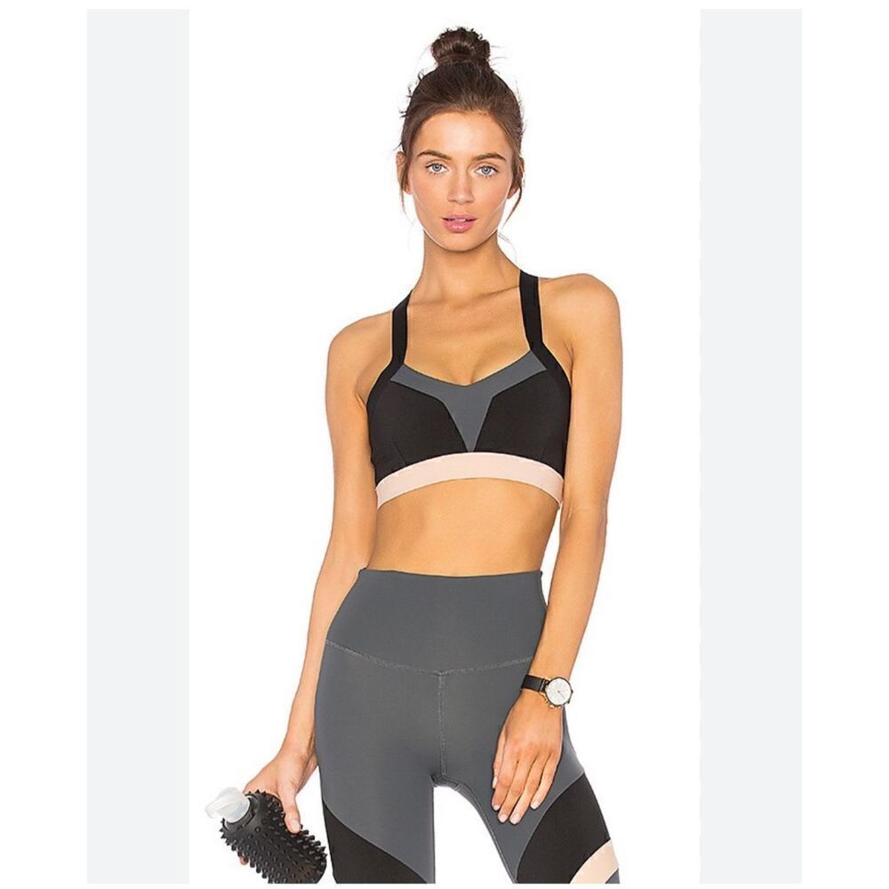 REN Lexi Leggings High Waisted Legging XS & Bra Skye Set S Charcoal Black & Nude - Picture 2 of 9